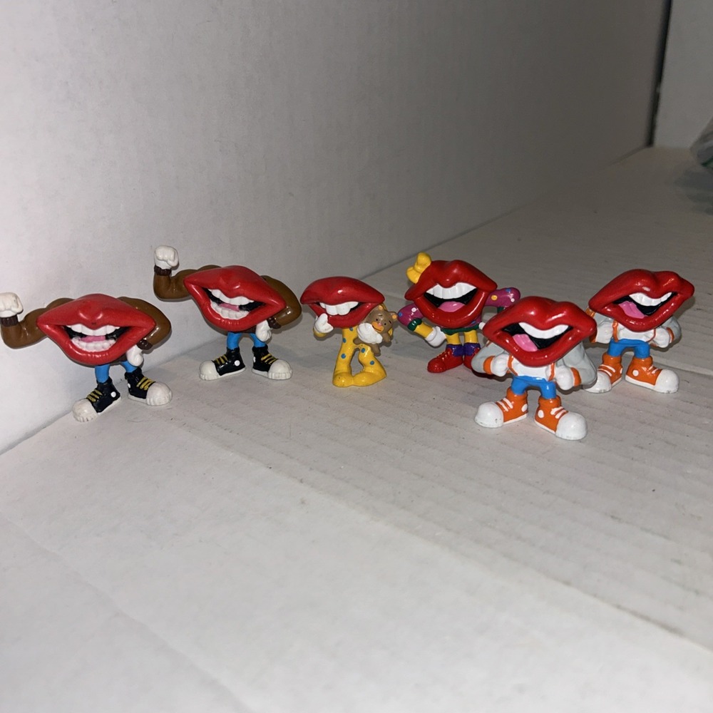 Lot of 6 Vintage Tang Big Mouth Hot‎ Lips General Foods Applause PVC Figures C4